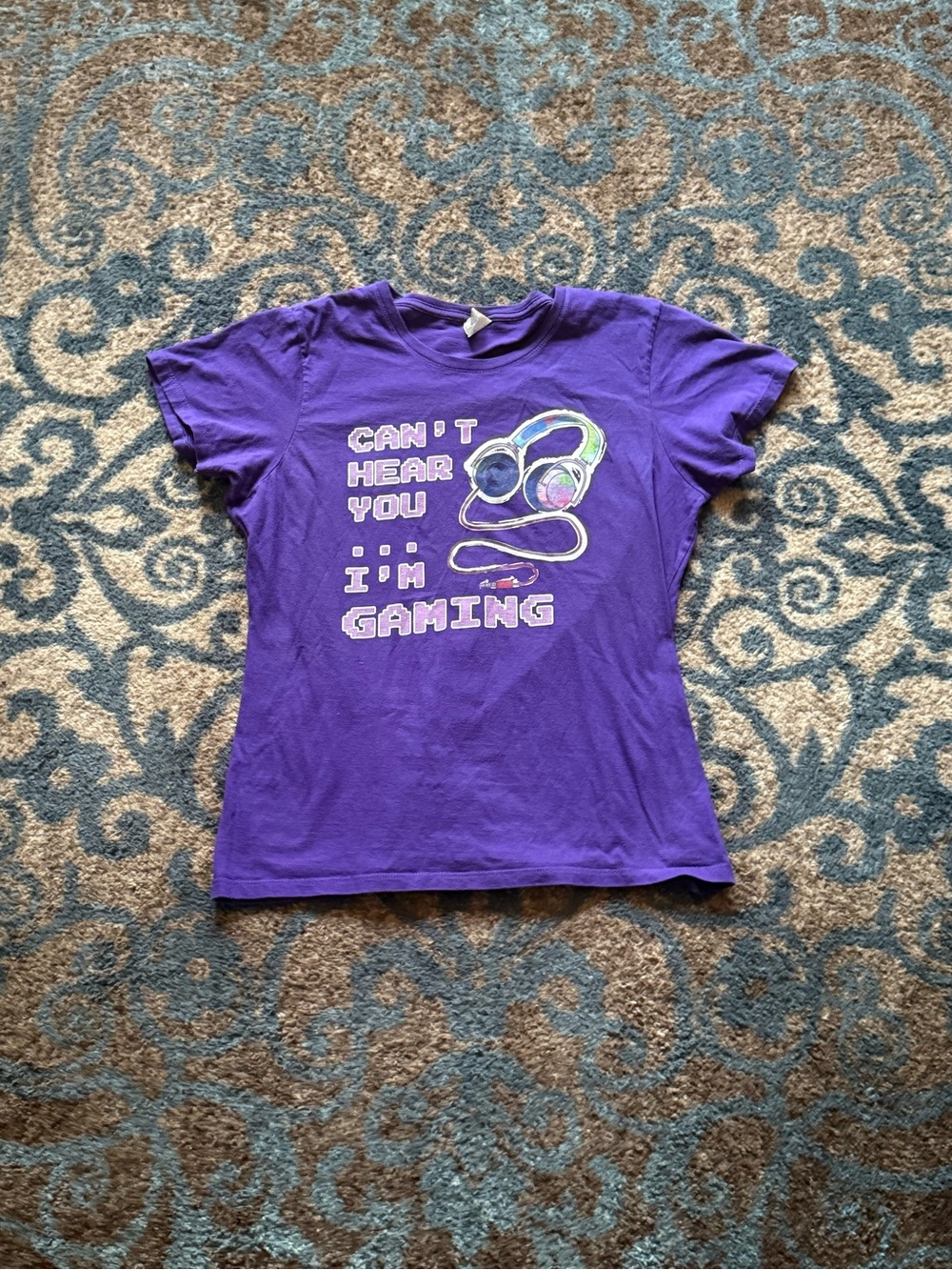 Port and Company Purple "Can't Hear You I'm Gaming" Short Sleeve Tee